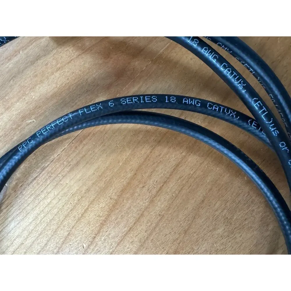 Coaxial Coax RG6 Black Cable PPC Perfect Flex 6 Series 18 AWG CATVX 8 Feet